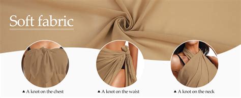 Sarong Beach Coverups Women Long Chiffon Bathing Suit Cover Up Sheer Bikini Tie Wrap Skirt Black