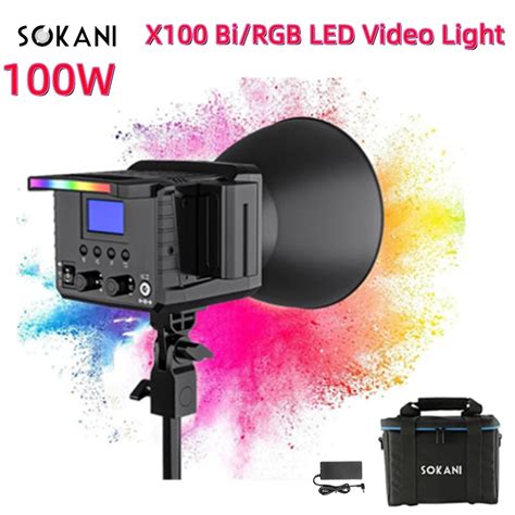Sokani x100 rgb led luz de vídeo 100w luz de fotografia de ...