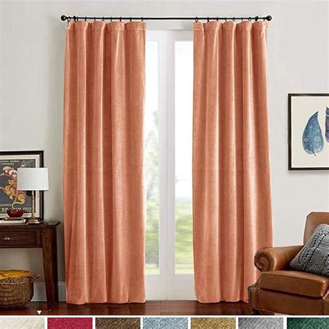 Amazon Lazzzy Blackout Velvet Curtains Burnt Orange Thermal