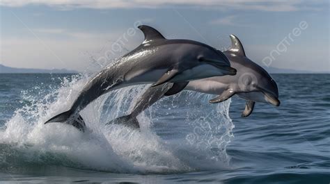 Delfines Saltando En El Agua