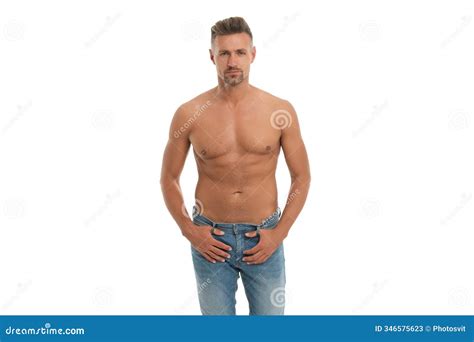 Mature Muscular Guy Isolated On Grey Background Mature Muscular Guy With Stubble In Studio