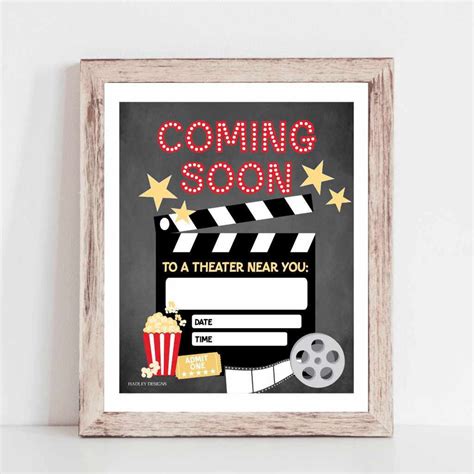 Movie Night Coming Soon Sign Template Personalized Movie - Etsy