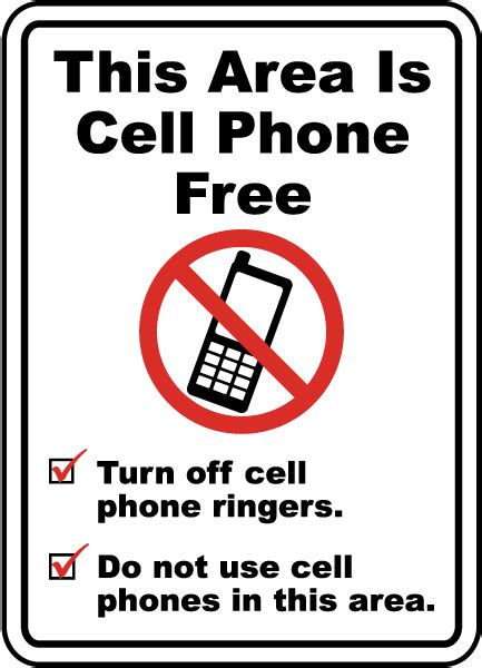 This Area Is Cell Phone Free Sign Get 10 Off Now