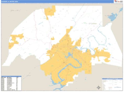 Gadsden, Alabama Metro Area Wall Map | Maps.com.com