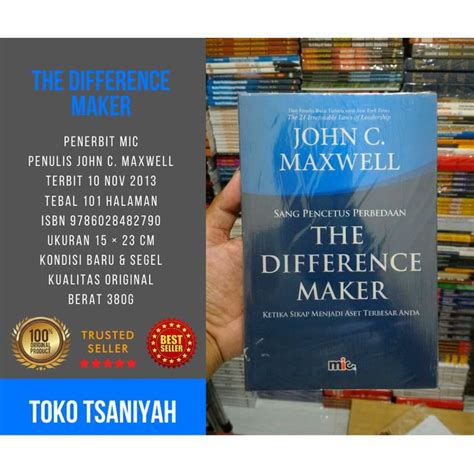 Jual Buku John C Maxwell The Difference Maker Buku Motivasi Buku Psikologi Indonesiashopee