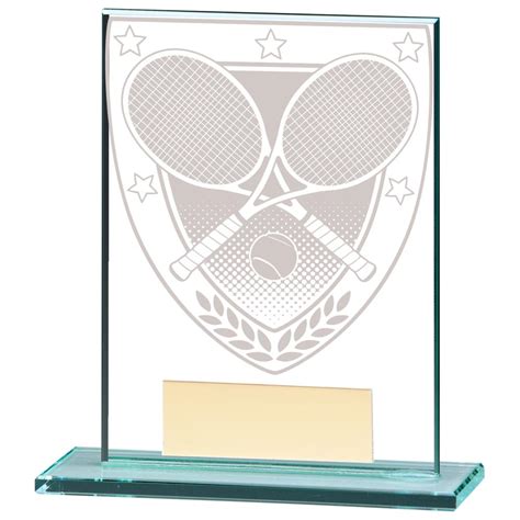 Millennium Tennis Jade Glass Award 110mm CR20394A Tennis Trophies