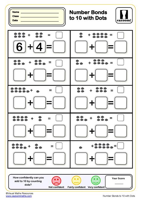 Number bonds to 10 with number lines Worksheet | PDF printable ...