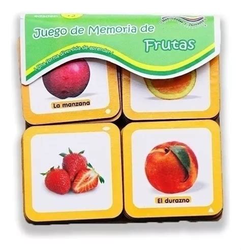 Juego Didáctico De Memorias Frutas Madera Educativo Niños Meses Sin Interés