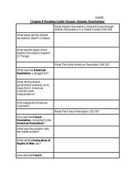 Chapter 8 Reading Guide Atlantic Revolutions For Ways Of The World By