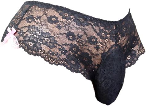 Sissy Pouch Panties Men S Silky Lace Bikini Briefs Girly Underwear Sexy For Men Ls Amazon Ca