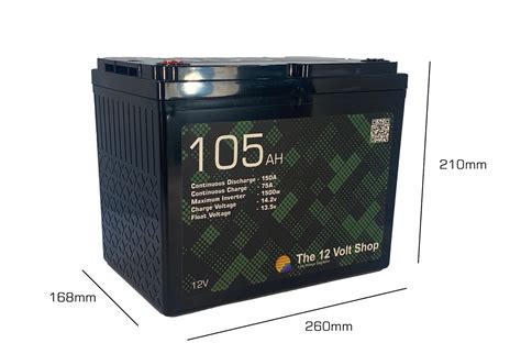 12v 105Ah Small LiFePO4 Lithium Deep Cycle Battery w/Bluetooth