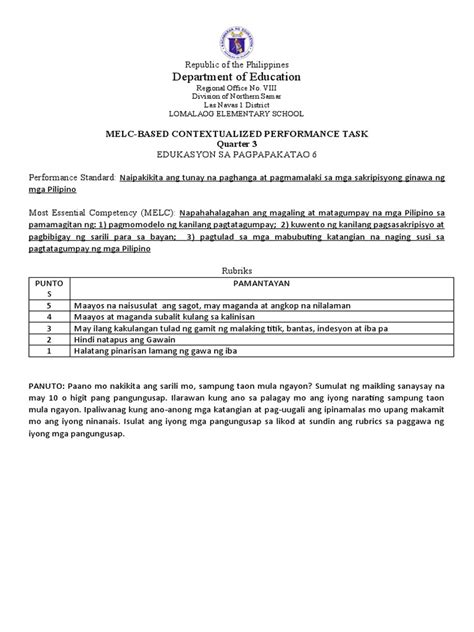 Performance Tasks Grade 6 | PDF | Musical Forms