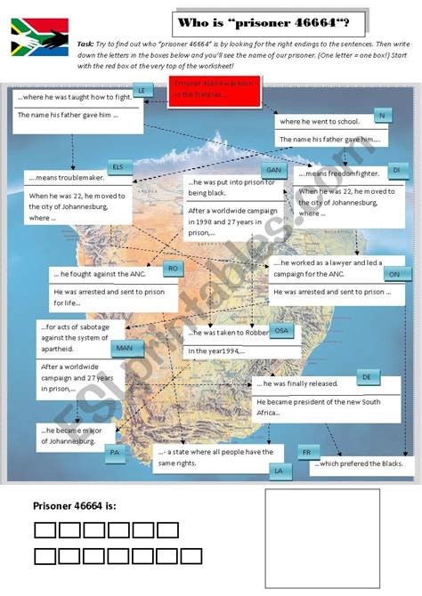 Who is prisoner 46664 - ESL worksheet by Eureka2.0