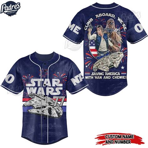 Custom 4th Of July Star Wars Baseball Jersey - Padres Jersey Oasis: Elevate Your Baseball Style Game