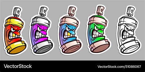 Angry spray paint set of different colors Vector Image