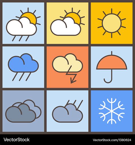 Weather symbols Royalty Free Vector Image - VectorStock