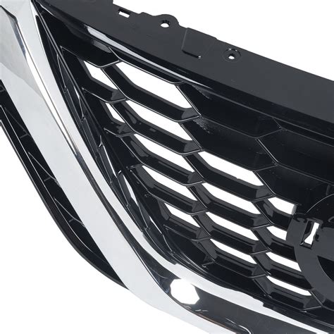 Front Bumper Upper Grille For Nissan Sentra Chrome Black