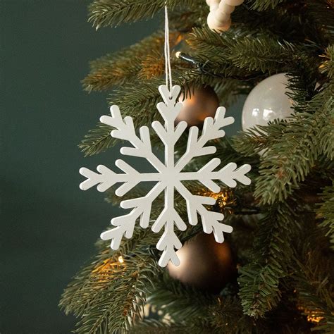 Wooden White Snowflake Ornament Its All About Christmas