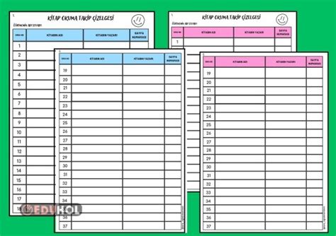 Kitap Okuma Takip Çizelgesi Eduhol Etkinlik İndir Oyun Oyna Test
