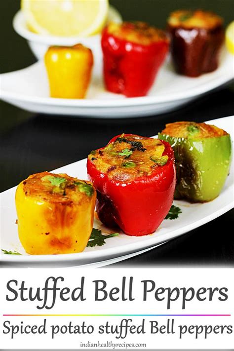 Stuffed Capsicum Recipe Stuffed Bell Pepper Recipe Swasthi S Recipes