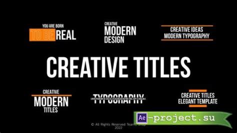 Videohive Creative Titles After Effects Project For