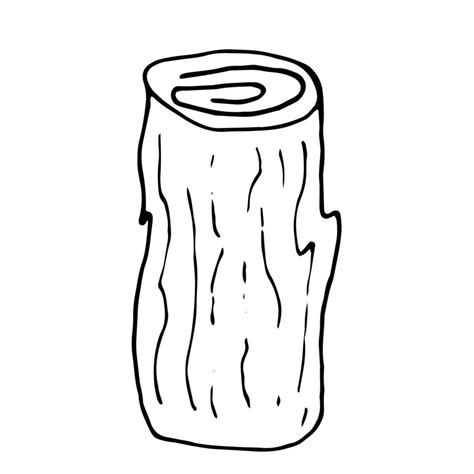 Wooden Log Trunk Lumber Elements Vector Doodles The Outline Of A