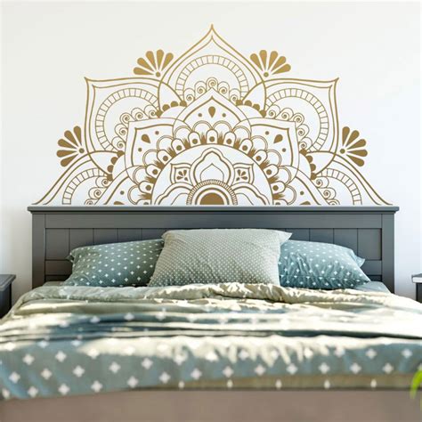 Acheter Stickers Muraux Mandala Dor Pour T Te De Lit G Ant Pas Cher