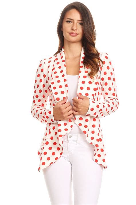 Womens Polka Dot Blazer Style Jacket