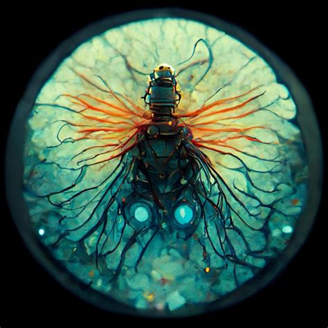 Premium AI Image | a colorful insect under a microscope