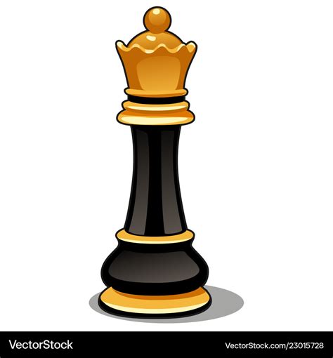 Chess piece black queen isolated on white Vector Image