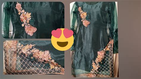 Dark Green Party Wear Dress Beautiful 3d Flower Dress Youtube