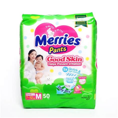 Подгузники-трусики Merries Good Skin M, 7-12 кг, 50 штук - купить с ...