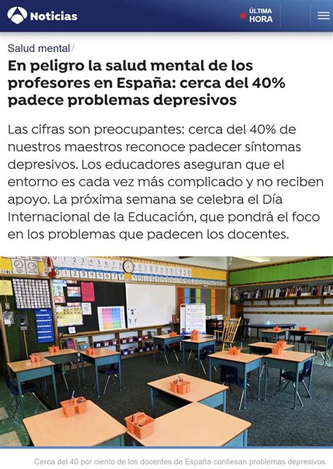 Casi La Mitad De Los Profesores Coge Bajas Por Depresi N