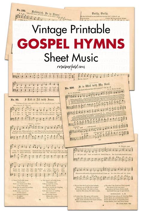 Free Printable Vintage Gospel Hymns Sheet Music In 2024 Hymn Sheet