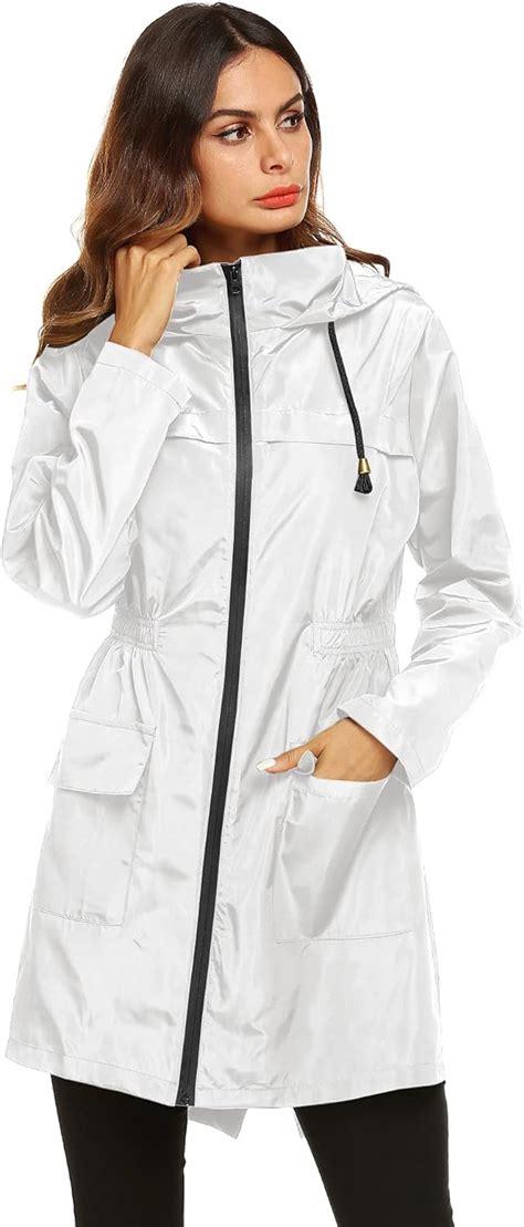 Buy Lomon Women Waterproof Lightweight Rain Jacket Active Outdoor Hooded Raincoat Online At