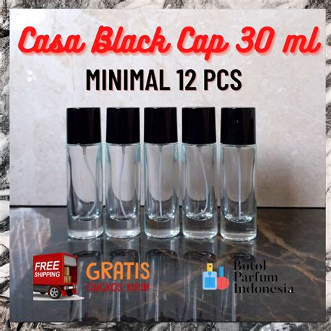 Jual Botol Parfum Spray Kaca Kosong Ml Casa Transparan Black Cap