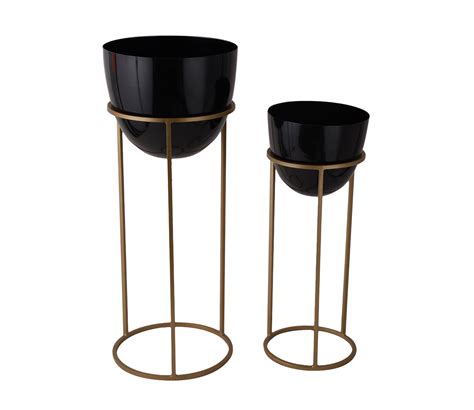 Buy Set of Two Black Planters with Stand Online in India at Best Price - Modern Planters - Home ...