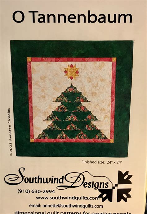 O Tannenbaum Christmas Tree Wall Quilt Pattern Southwind Designs 24 X 24