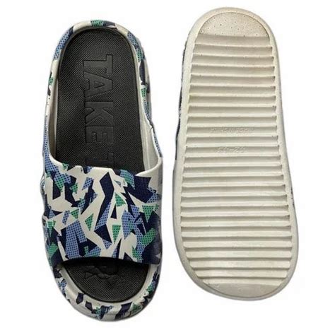 Blue Men Printed Flip Flop Slipper Pu At Rs Pair In New Delhi Id