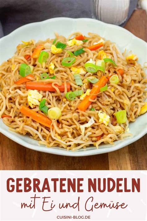 Chinesisch Gebratene Nudeln Mit Ei Und Gem Se