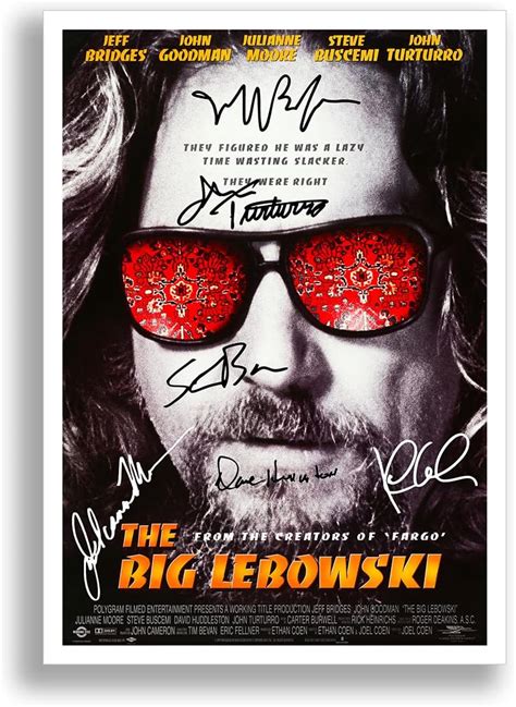 Mounted Gifts The Big Lebowski Cast Signed A4 Poster Photo Print Framed