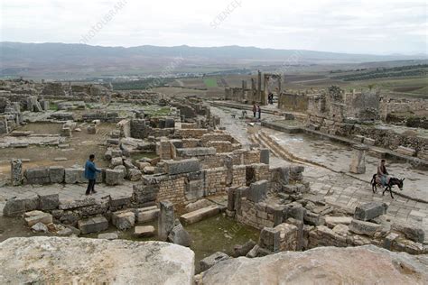 Roman ruins at Dougga, Tunisia - Stock Image - C037/6355 - Science ...