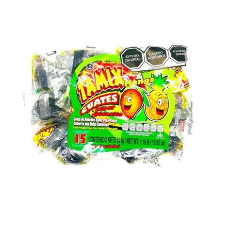 La Imperial gomita Tamix CUATES piña mango bolsa con 15 piezas Caja