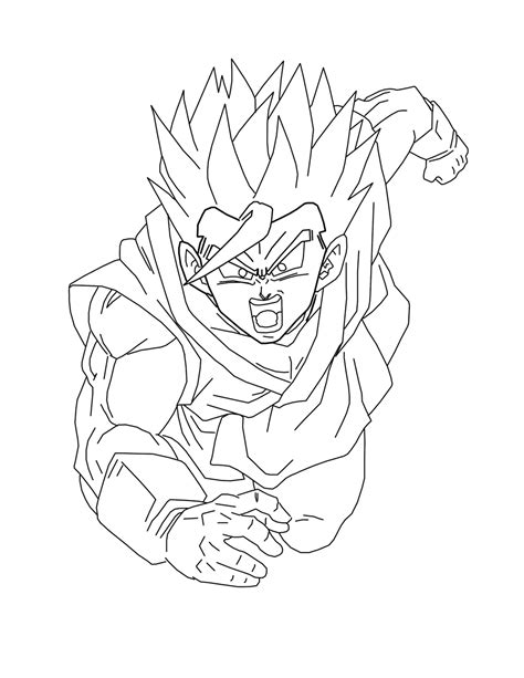 Gohan Ssj Render Line Art By Brusselthesaiyan On Deviantart