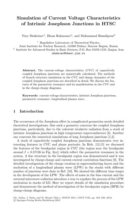 Pdf Simulation Of Current Voltage Characteristics Of Intrinsic