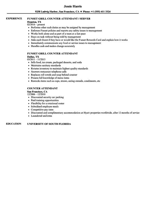 Counter Attendant Resume Samples Velvet Jobs