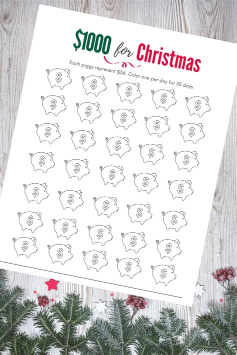 Christmas Savings Challenge Free Printable