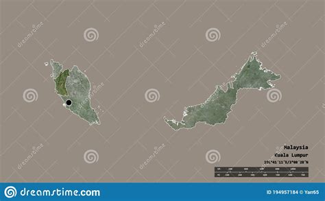 Location Of Perak State Of Malaysia Satellite Stock Illustration