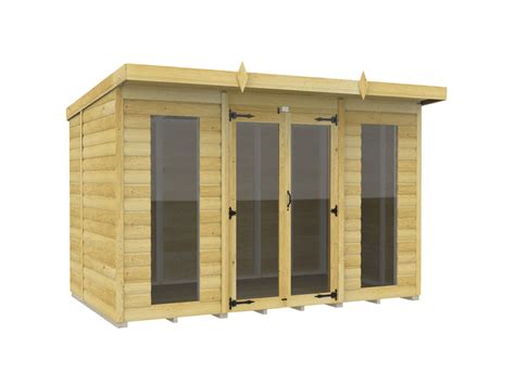 Ft X Ft Pent Summer House Loglap Full Height Window Total Sheds