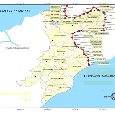 Map of Cross-border Belu (of Indonesia) and Batu Gede (of Timor-Leste ...